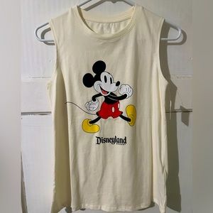 NWT Official Official Disneyland Resort Women’s Beige XS wide arm Tank tee